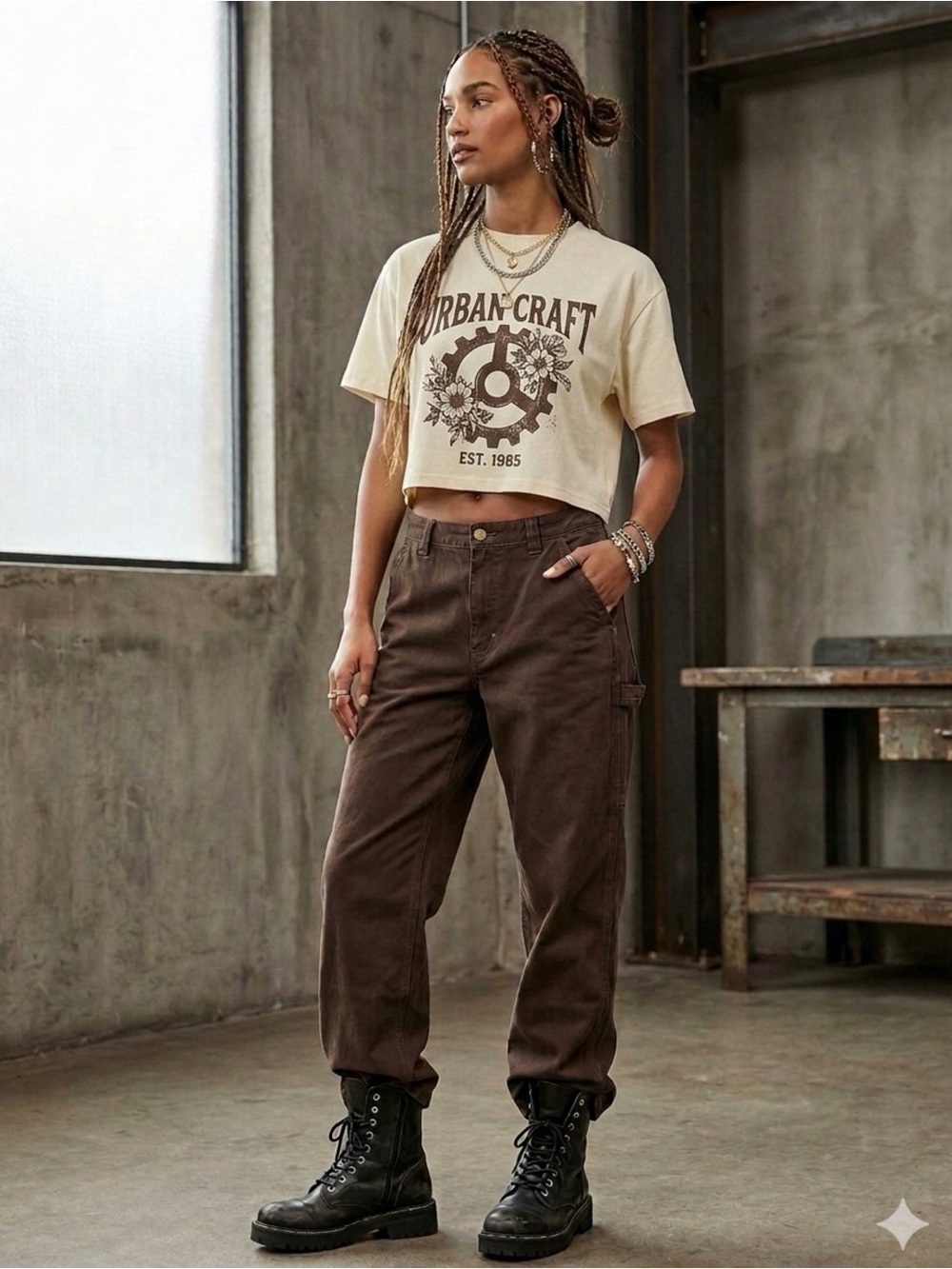 Tna Artizia Greenwich Carpenter Pants Coffee Bean Brown Utility Streetwear 10